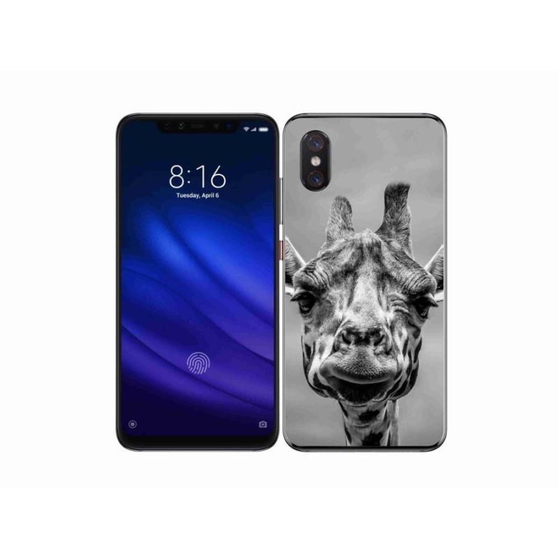 Gelový kryt mmCase na mobil Xiaomi Mi 8 Pro - černobílá žirafa
