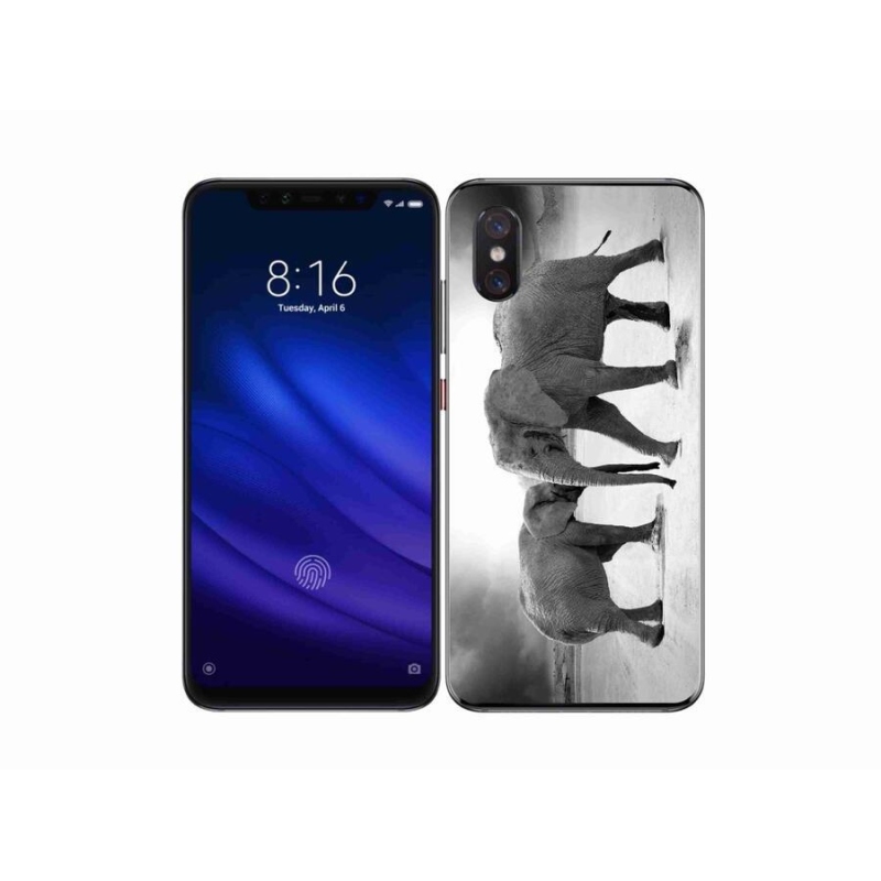 Gelový kryt mmCase na mobil Xiaomi Mi 8 Pro - černobílí sloni