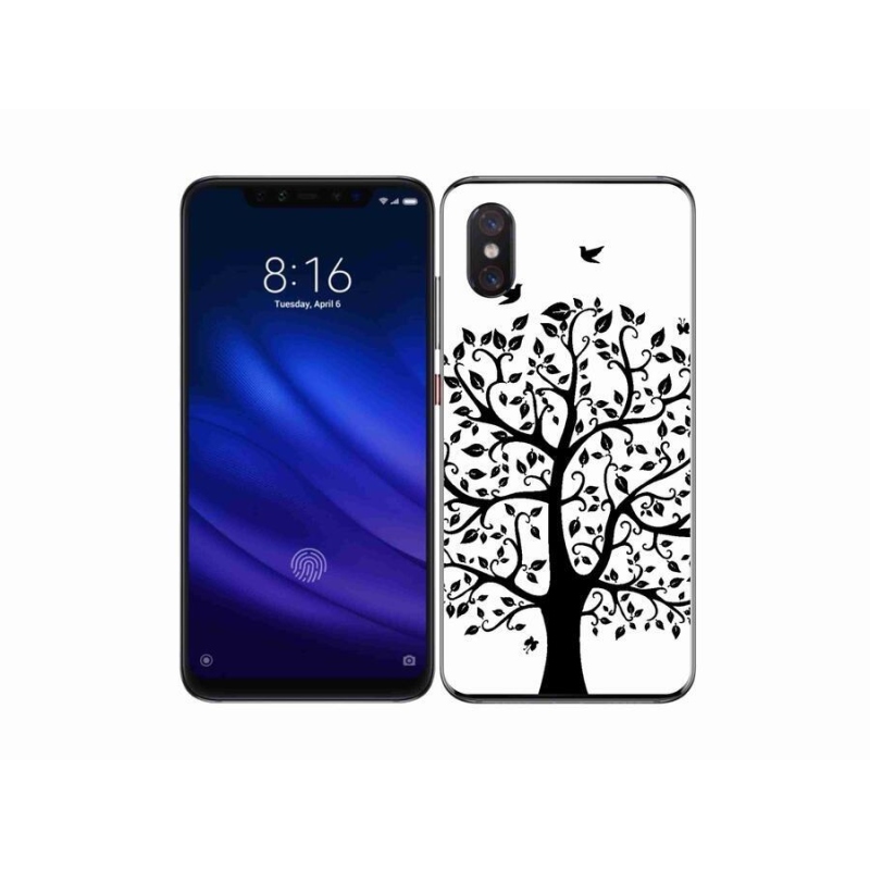 Gelový kryt mmCase na mobil Xiaomi Mi 8 Pro - černobílý strom