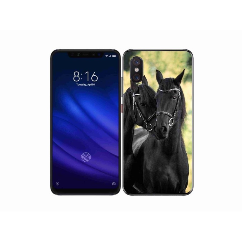 Gelový kryt mmCase na mobil Xiaomi Mi 8 Pro - dva černí koně