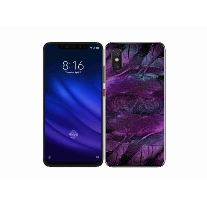 Gelový kryt mmCase na mobil Xiaomi Mi 8 Pro - fialová pírka