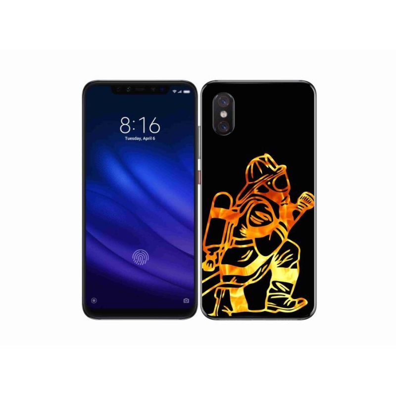 Gelový kryt mmCase na mobil Xiaomi Mi 8 Pro - hasič 1