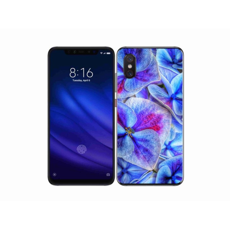 Gelový kryt mmCase na mobil Xiaomi Mi 8 Pro - modré květy 1