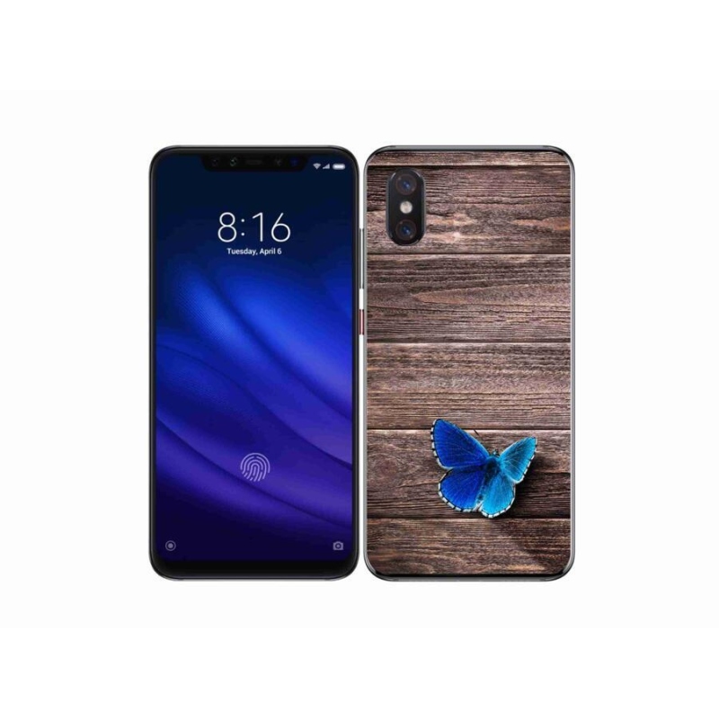Gelový kryt mmCase na mobil Xiaomi Mi 8 Pro - modrý motýl 1