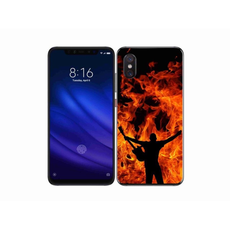 Gelový kryt mmCase na mobil Xiaomi Mi 8 Pro - muzikant a oheň