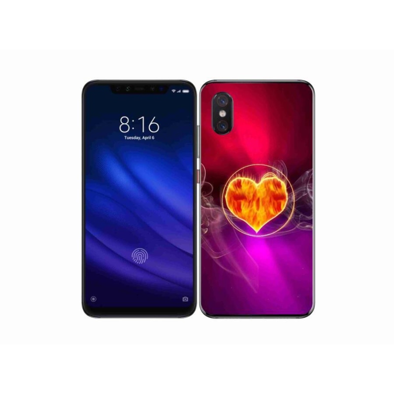 Gelový kryt mmCase na mobil Xiaomi Mi 8 Pro - ohnivé srdce