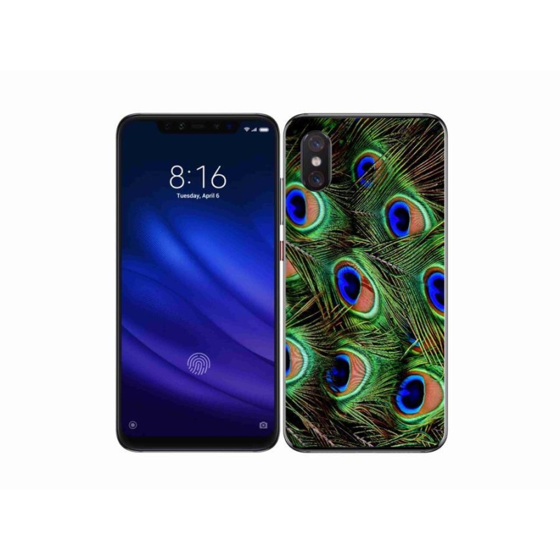 Gelový kryt mmCase na mobil Xiaomi Mi 8 Pro - paví peří