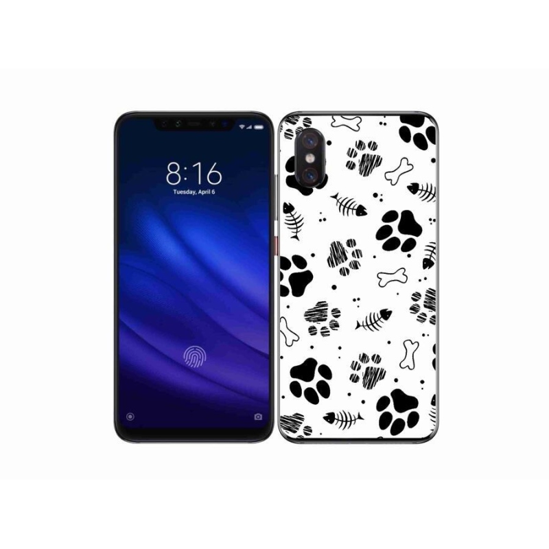 Gelový kryt mmCase na mobil Xiaomi Mi 8 Pro - psí tlapky 1