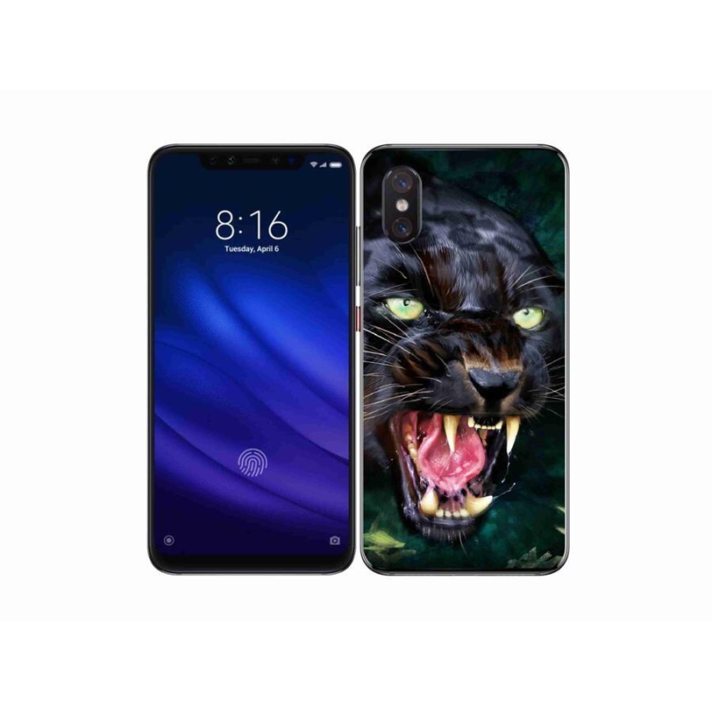 Gelový kryt mmCase na mobil Xiaomi Mi 8 Pro - rozzuřený černý panter
