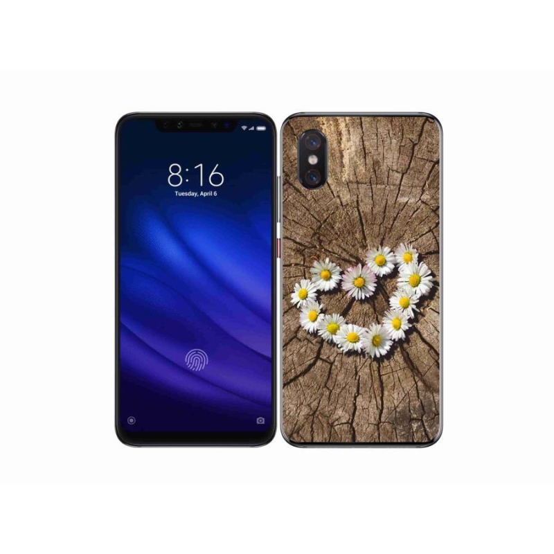 Gelový kryt mmCase na mobil Xiaomi Mi 8 Pro - srdce z kopretin