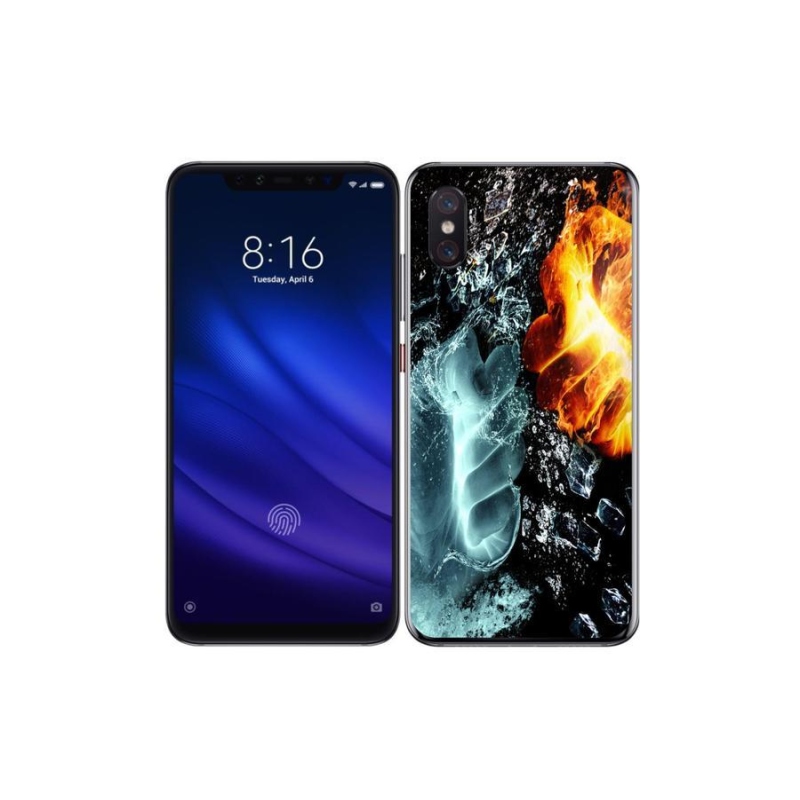 Gelový kryt mmCase na mobil Xiaomi Mi 8 Pro - voda a oheň