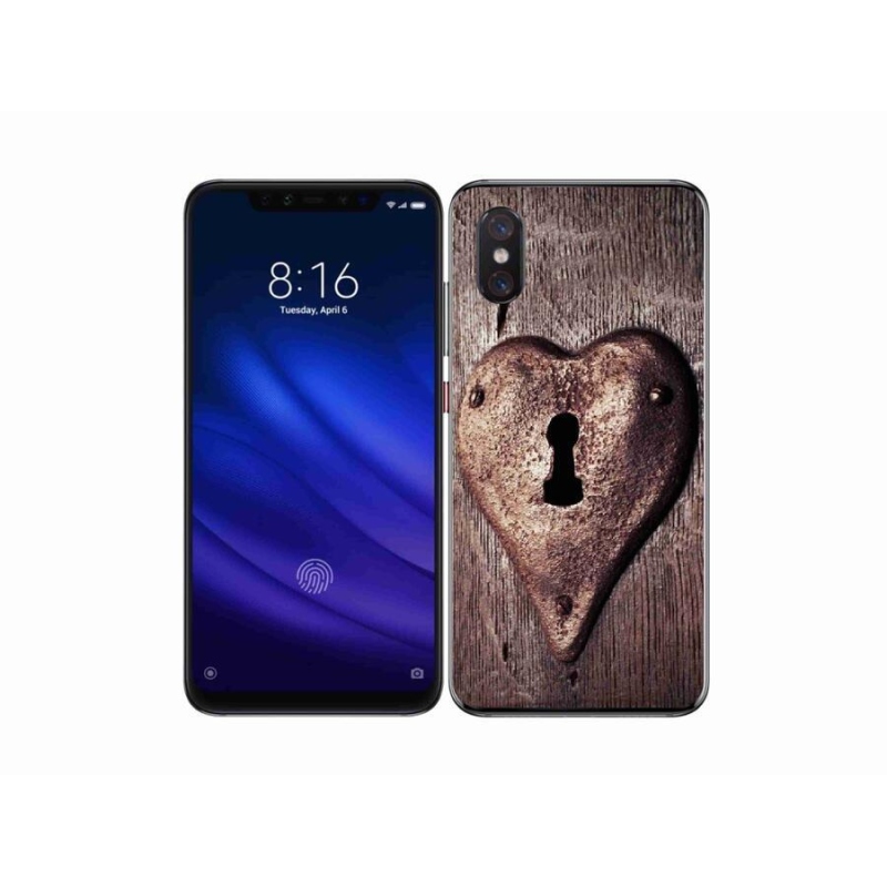 Gelový kryt mmCase na mobil Xiaomi Mi 8 Pro - zámek ve tvaru srdce