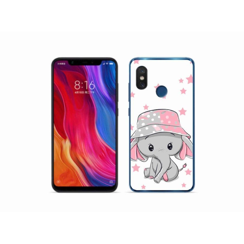 Gelový kryt mmCase na mobil Xiaomi Mi 8 - růžový slon