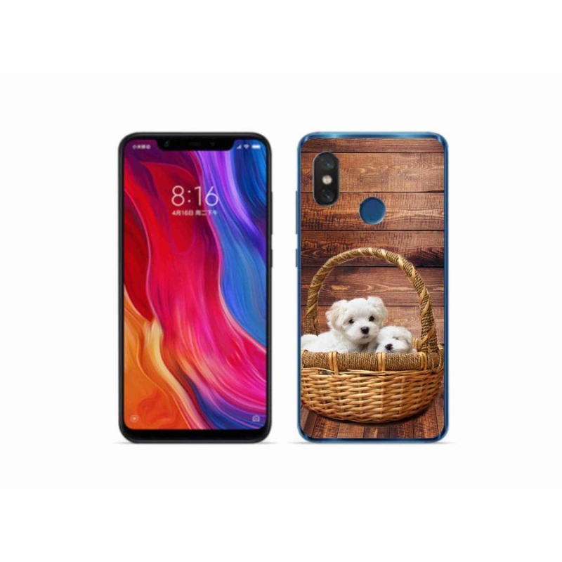 Gelový kryt mmCase na mobil Xiaomi Mi 8 - štěňátka