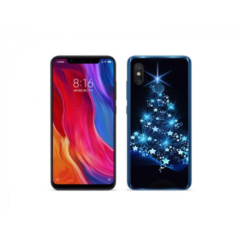 Gelový kryt mmCase na mobil Xiaomi Mi 8 - vánoční stromek