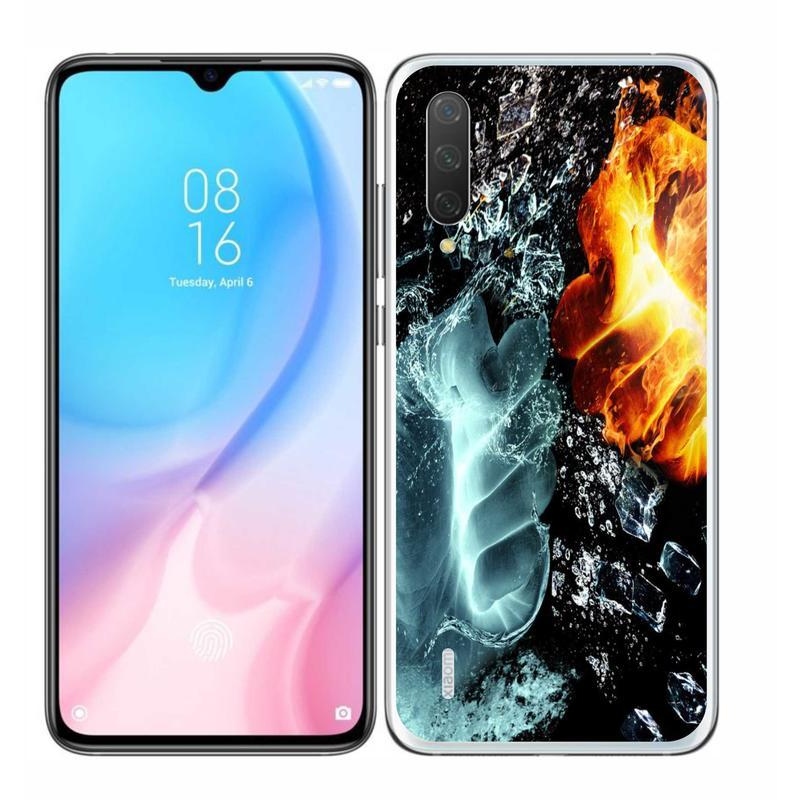 Gelový kryt mmCase na mobil Xiaomi Mi 9 Lite - voda a oheň