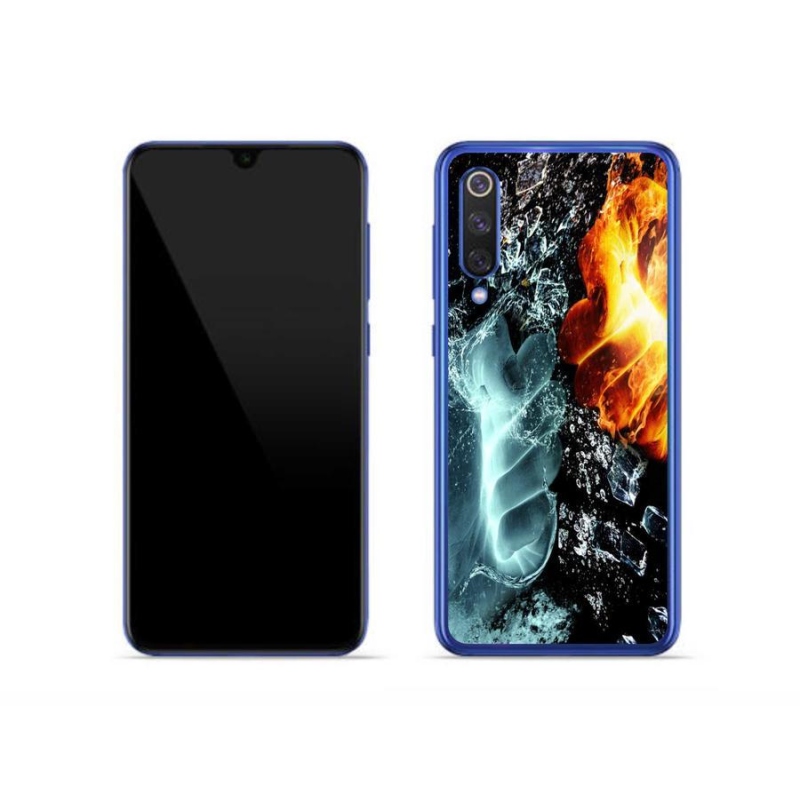Gelový kryt mmCase na mobil Xiaomi Mi 9 SE - voda a oheň