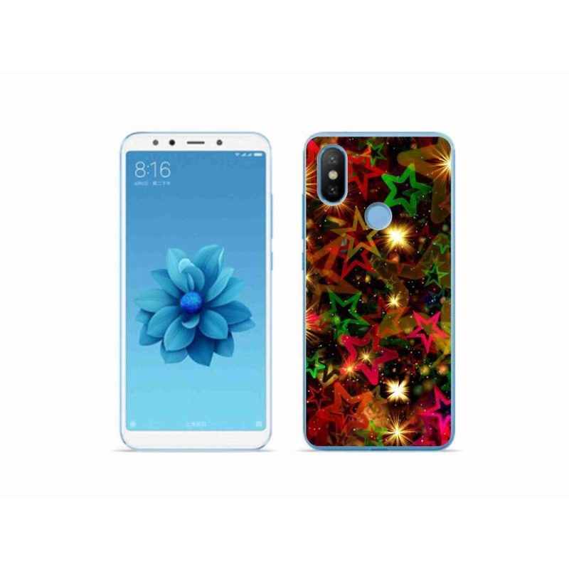 Gelový kryt mmCase na mobil Xiaomi Mi A2 - barevné hvězdičky