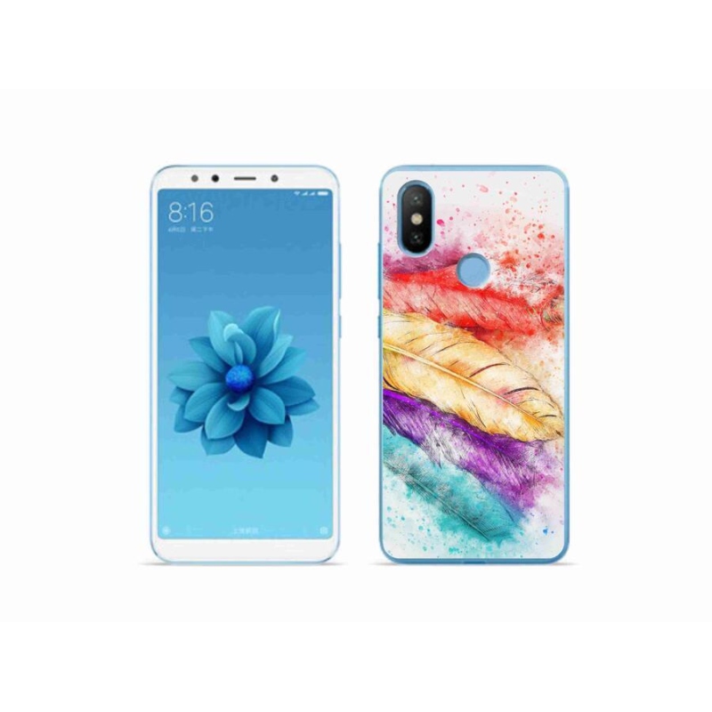 Gelový kryt mmCase na mobil Xiaomi Mi A2 - barevné peří
