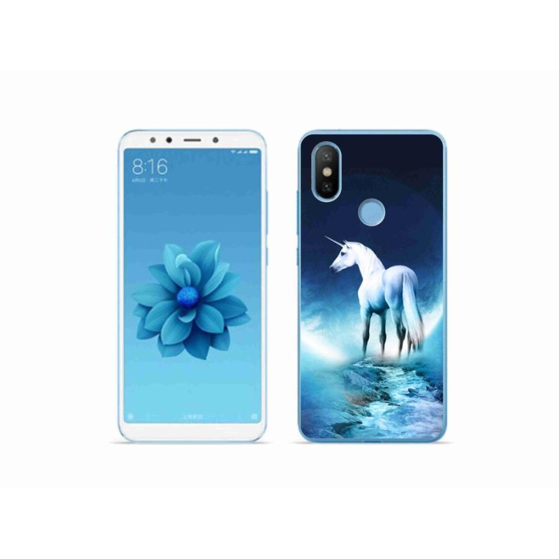 Gelový kryt mmCase na mobil Xiaomi Mi A2 - bílý jednorožec