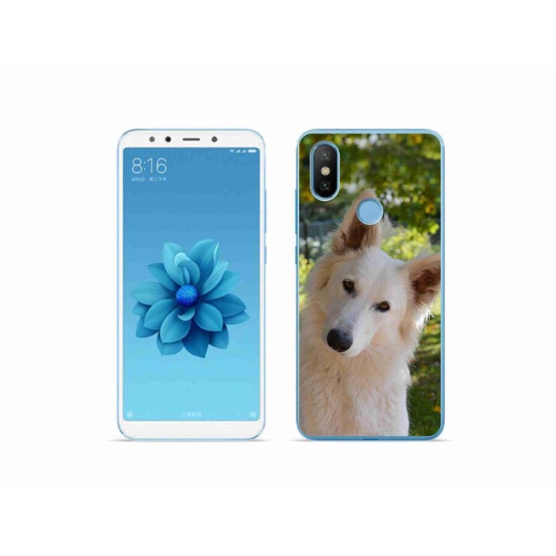Gelový kryt mmCase na mobil Xiaomi Mi A2 - bílý švýcarský ovčák 1