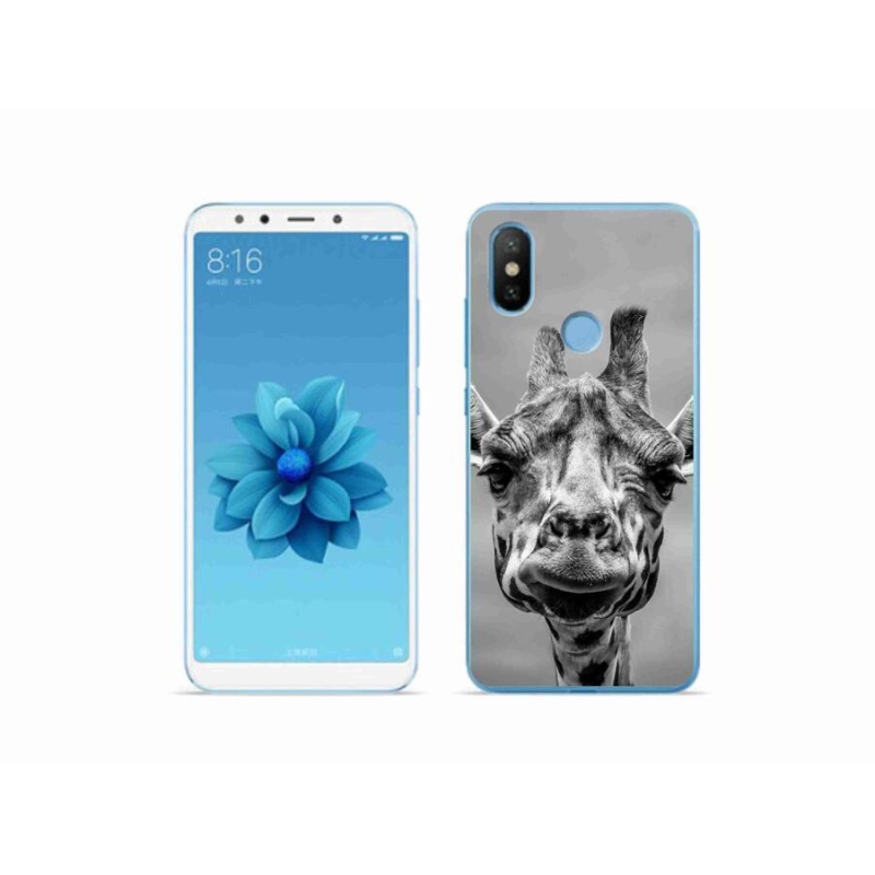 Gelový kryt mmCase na mobil Xiaomi Mi A2 - černobílá žirafa