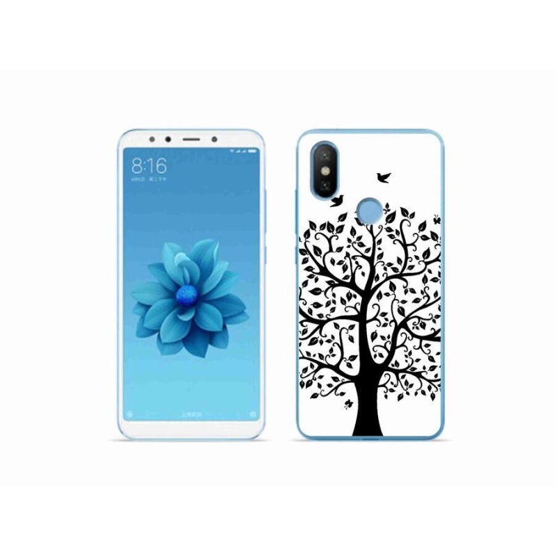 Gelový kryt mmCase na mobil Xiaomi Mi A2 - černobílý strom