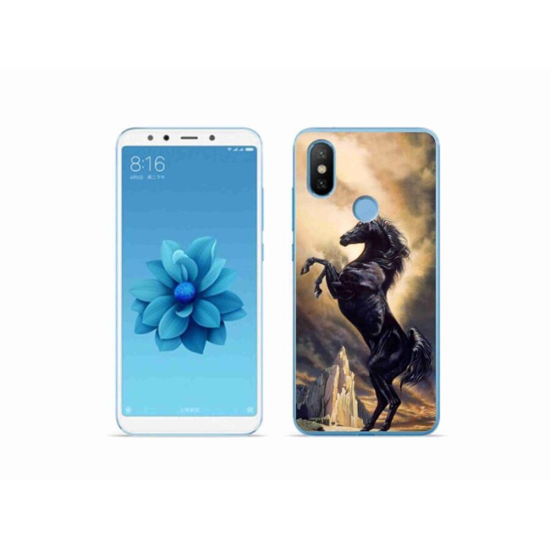 Gelový kryt mmCase na mobil Xiaomi Mi A2 - černý kreslený kůň