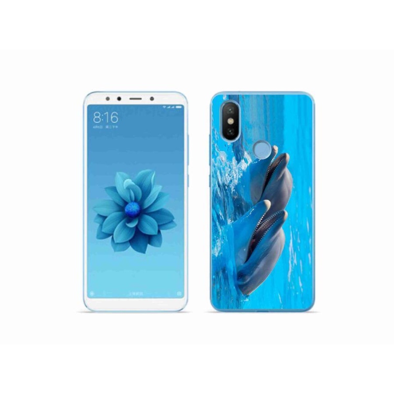 Gelový kryt mmCase na mobil Xiaomi Mi A2 - delfíni