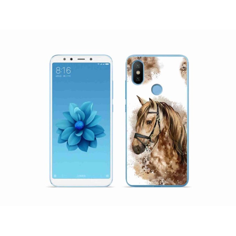 Gelový kryt mmCase na mobil Xiaomi Mi A2 - hnědý kreslený kůň