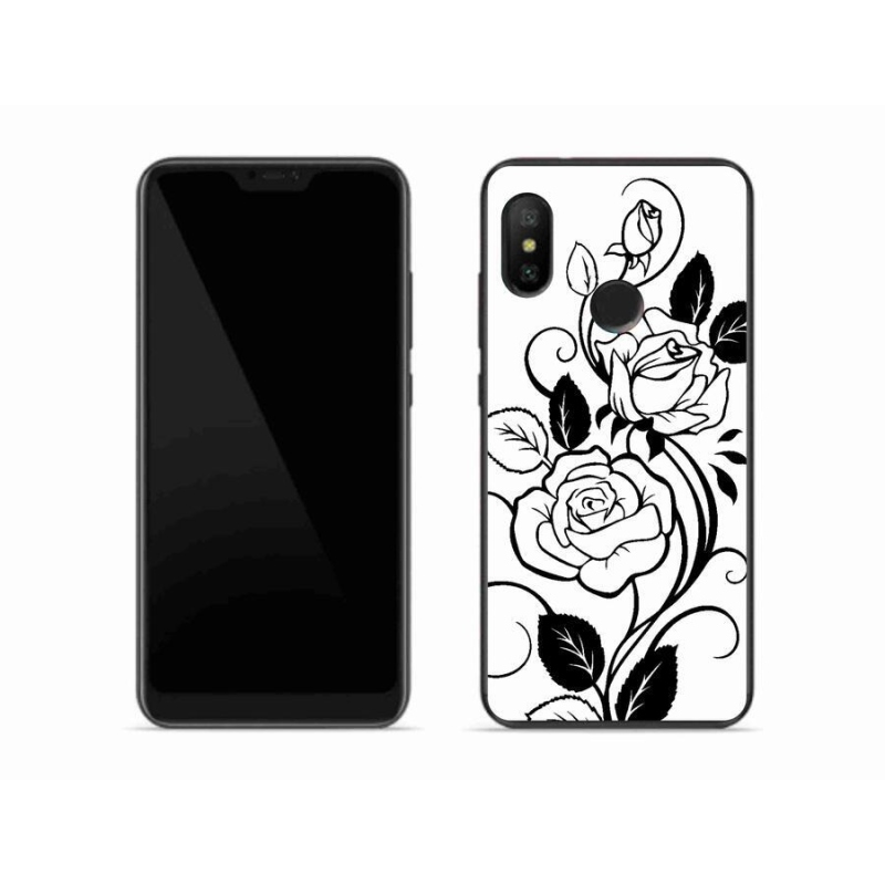 Gelový kryt mmCase na mobil Xiaomi Mi A2 Lite - černobílá růže