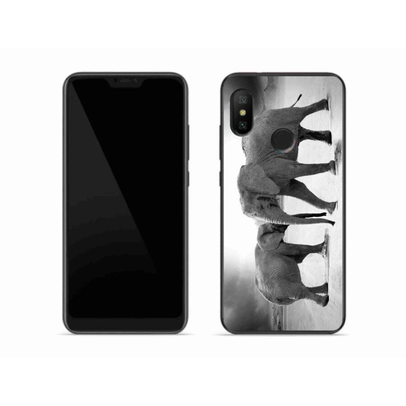 Gelový kryt mmCase na mobil Xiaomi Mi A2 Lite - černobílí sloni