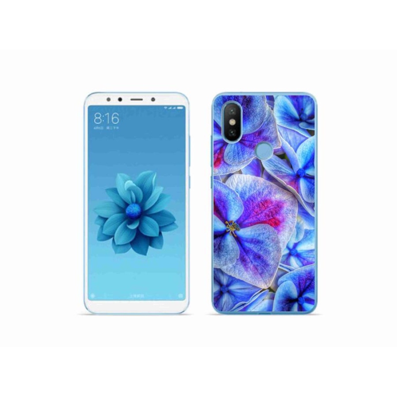 Gelový kryt mmCase na mobil Xiaomi Mi A2 - modré květy 1