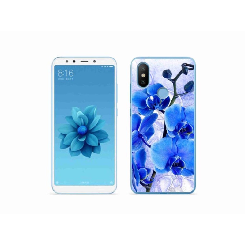 Gelový kryt mmCase na mobil Xiaomi Mi A2 - modré květy