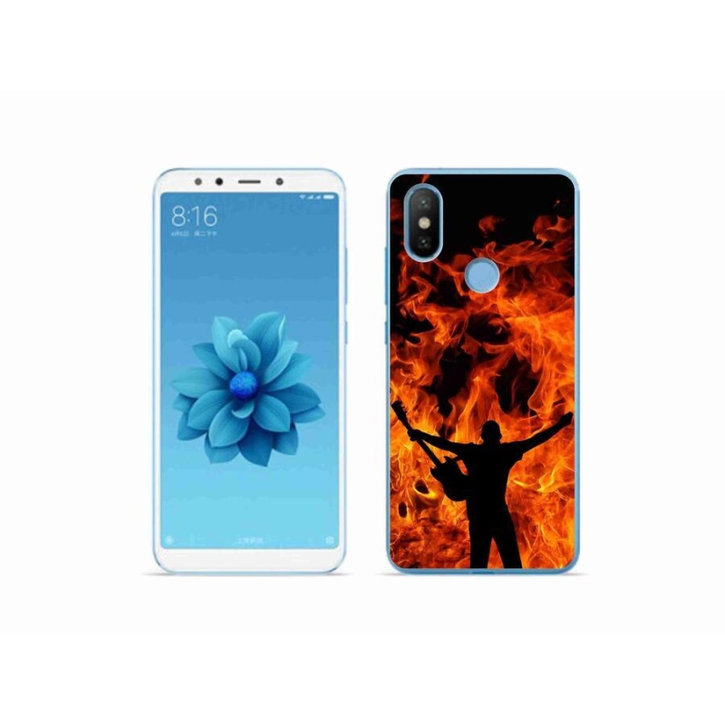 Gelový kryt mmCase na mobil Xiaomi Mi A2 - muzikant a oheň