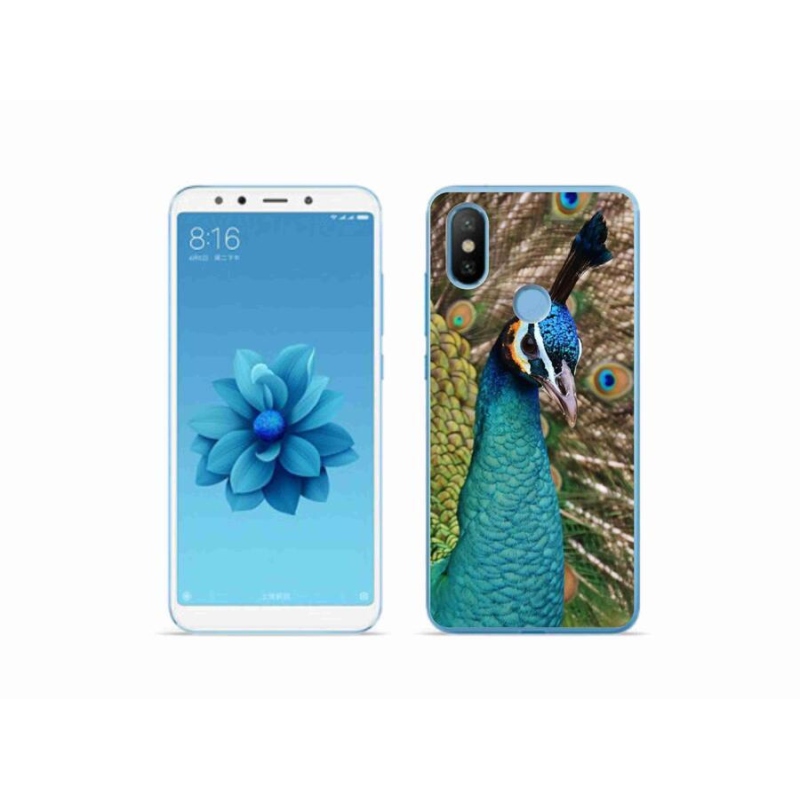 Gelový kryt mmCase na mobil Xiaomi Mi A2 - páv
