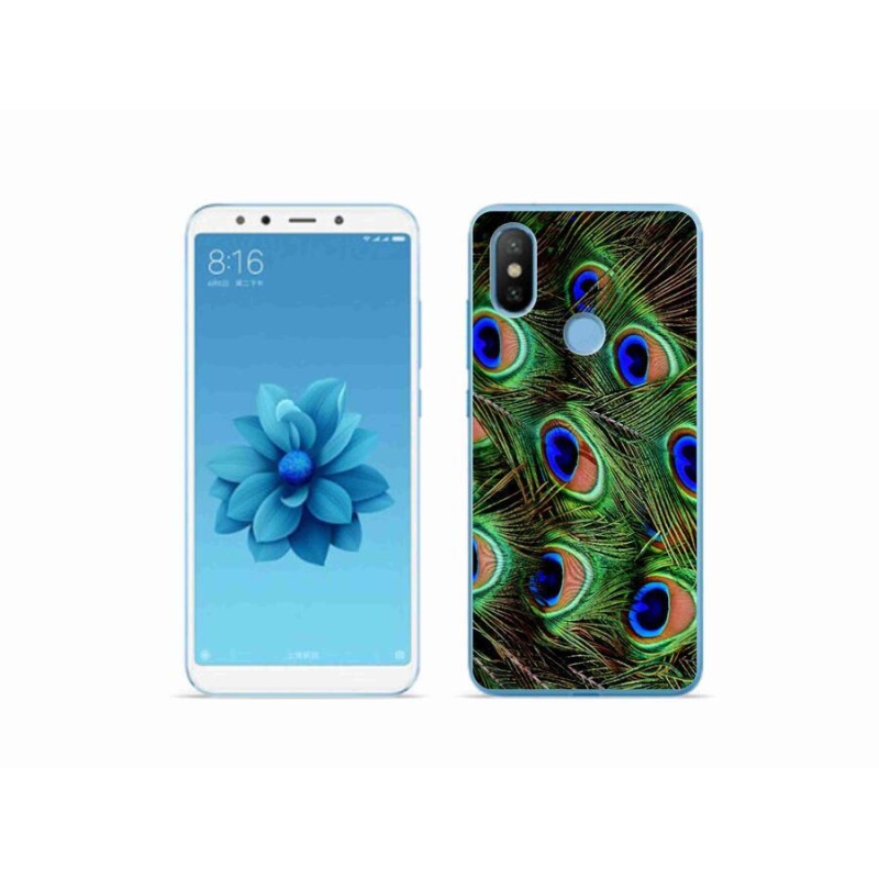 Gelový kryt mmCase na mobil Xiaomi Mi A2 - paví peří