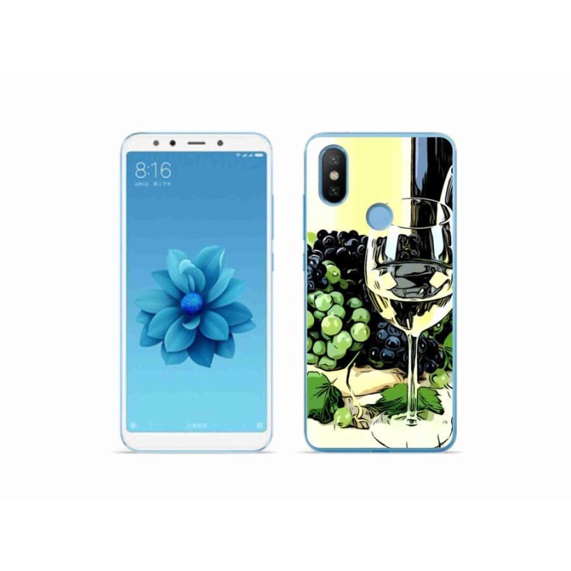 Gelový kryt mmCase na mobil Xiaomi Mi A2 - sklenka vína