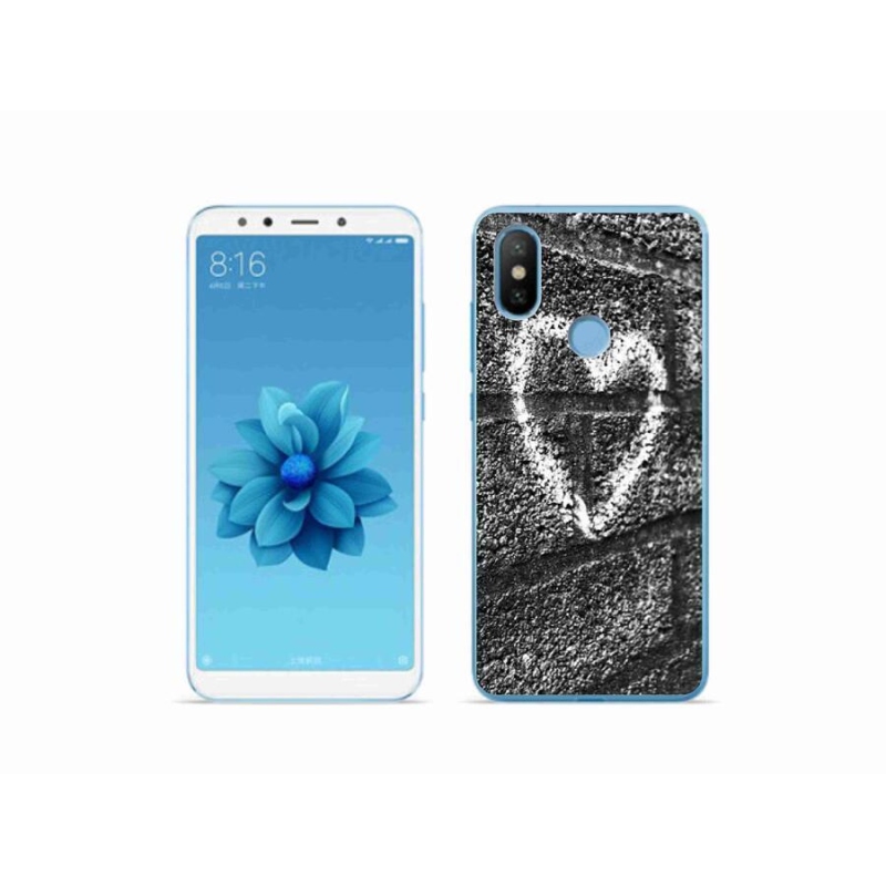Gelový kryt mmCase na mobil Xiaomi Mi A2 - srdce na zdi