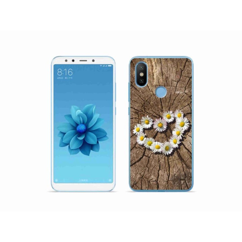 Gelový kryt mmCase na mobil Xiaomi Mi A2 - srdce z kopretin