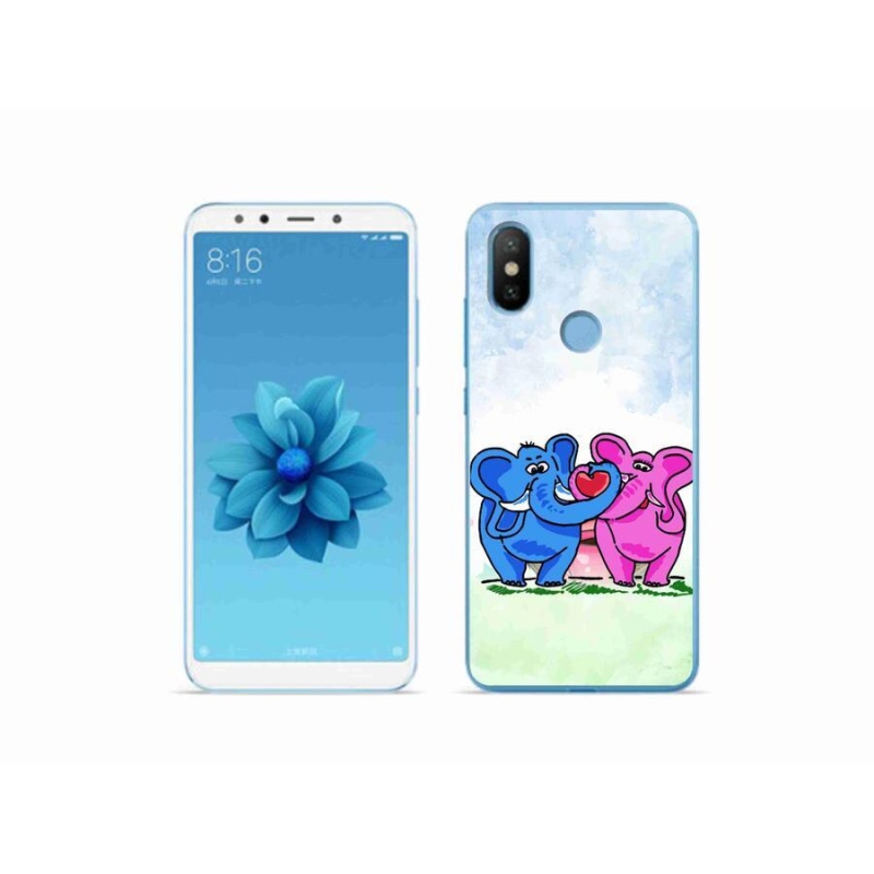 Gelový kryt mmCase na mobil Xiaomi Mi A2 - zamilovaní sloni