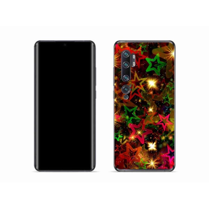 Gelový kryt mmCase na mobil Xiaomi Mi Note 10 - barevné hvězdičky