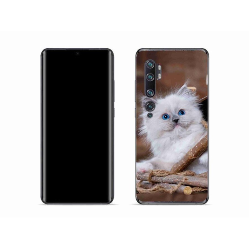 Gelový kryt mmCase na mobil Xiaomi Mi Note 10 - bílé kotě