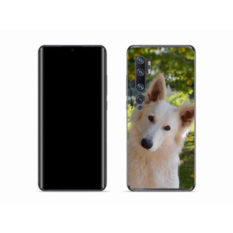 Gelový kryt mmCase na mobil Xiaomi Mi Note 10 - bílý švýcarský ovčák 1