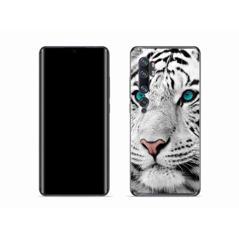 Gelový kryt mmCase na mobil Xiaomi Mi Note 10 - bílý tygr