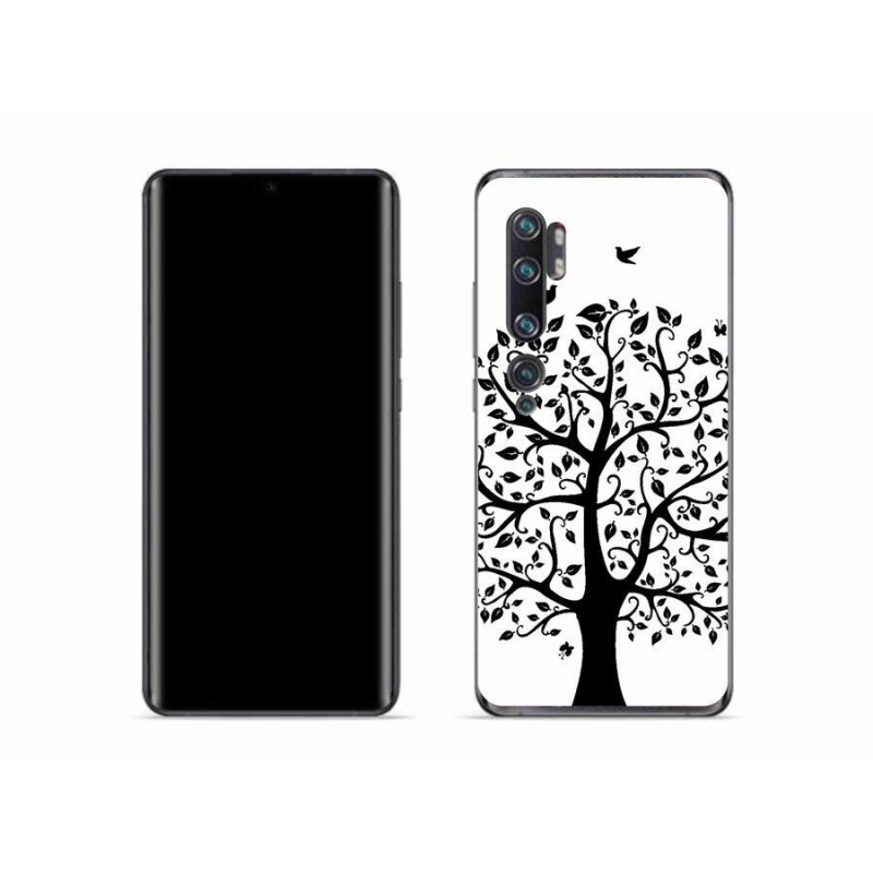 Gelový kryt mmCase na mobil Xiaomi Mi Note 10 - černobílý strom