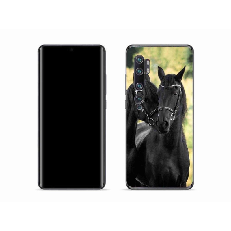 Gelový kryt mmCase na mobil Xiaomi Mi Note 10 - dva černí koně
