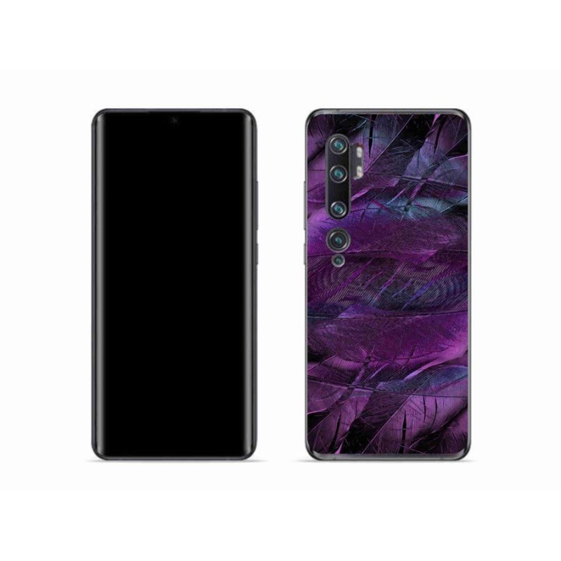 Gelový kryt mmCase na mobil Xiaomi Mi Note 10 - fialová pírka