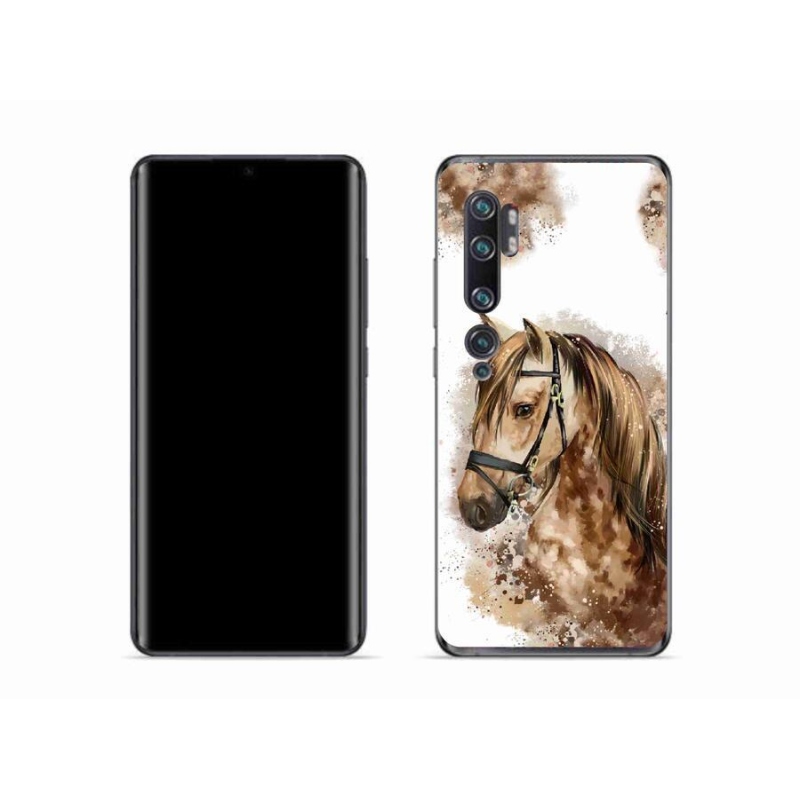 Gelový kryt mmCase na mobil Xiaomi Mi Note 10 - hnědý kreslený kůň
