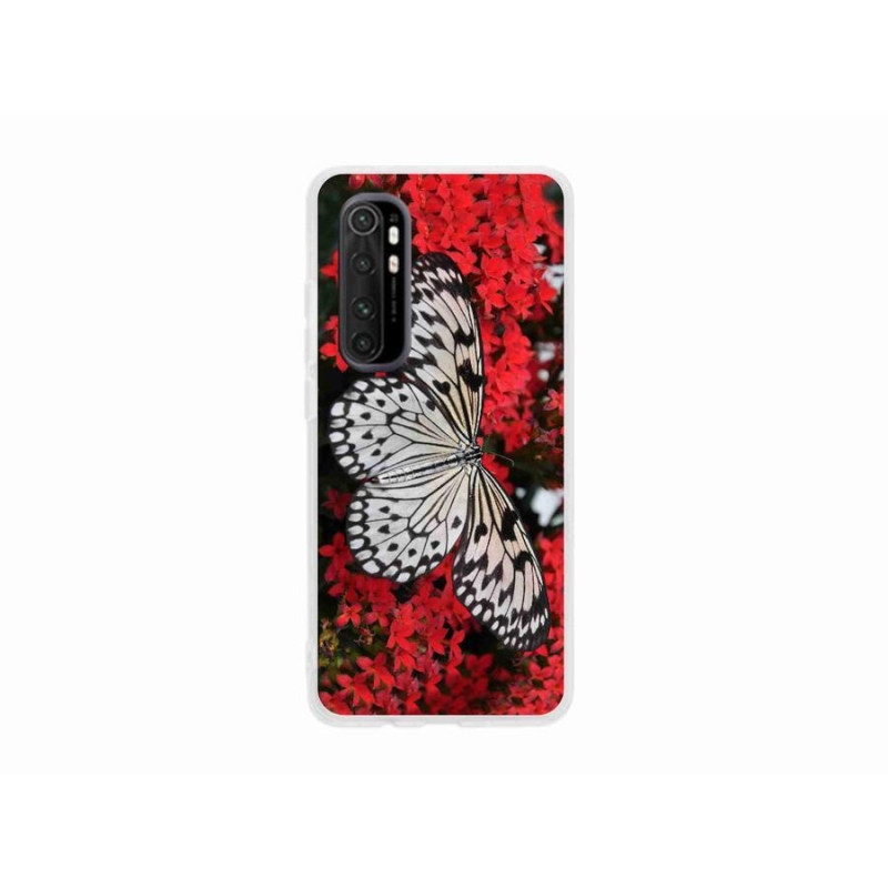 Gelový kryt mmCase na mobil Xiaomi Mi Note 10 Lite - černobílý motýl 1